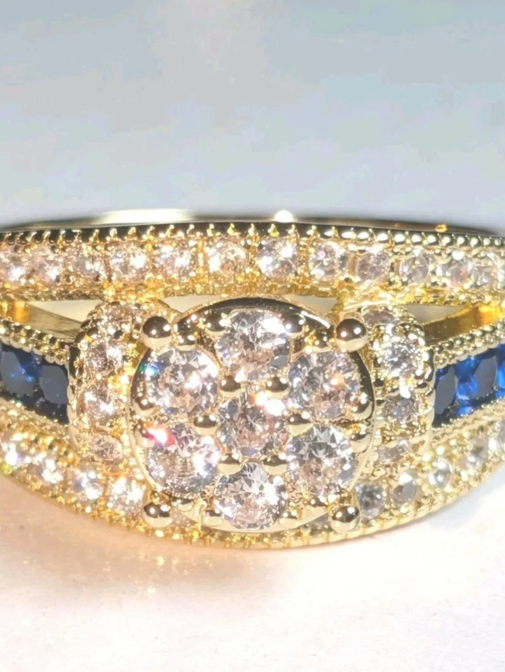 Classic Bright Sparkling Men's 4 Ct Lab-Created Diamond Sapphire Band Ring Sz 10